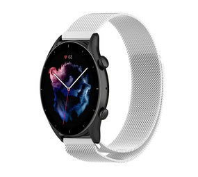 Strap-it® Amazfit GTR 3 (Pro) Milanese band (zilver)