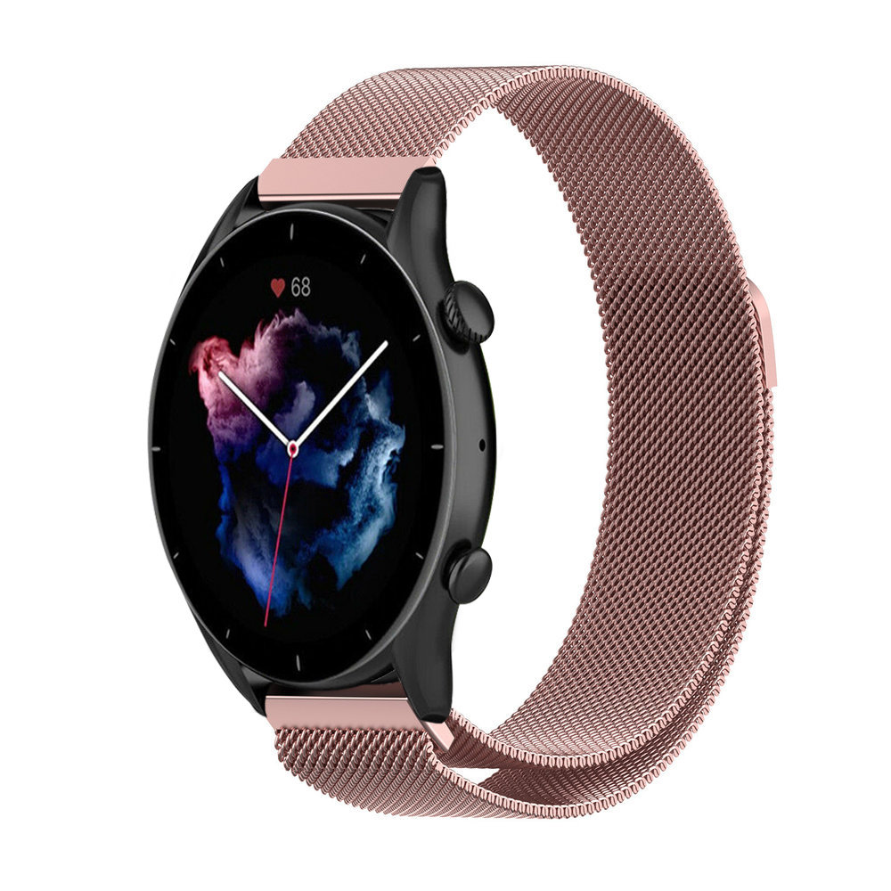 Strap-it® Strap-it Amazfit GTR 3 (Pro) Milanese band (roze) Strap-it® Strap-it Amazfit GTR 3 (Pro) Milanese band (roze)