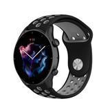 Strap-it® Amazfit GTR 3 (Pro) sport band (zwart/grijs) Strap-it® Amazfit GTR 3 (Pro) sport band (zwart/grijs)