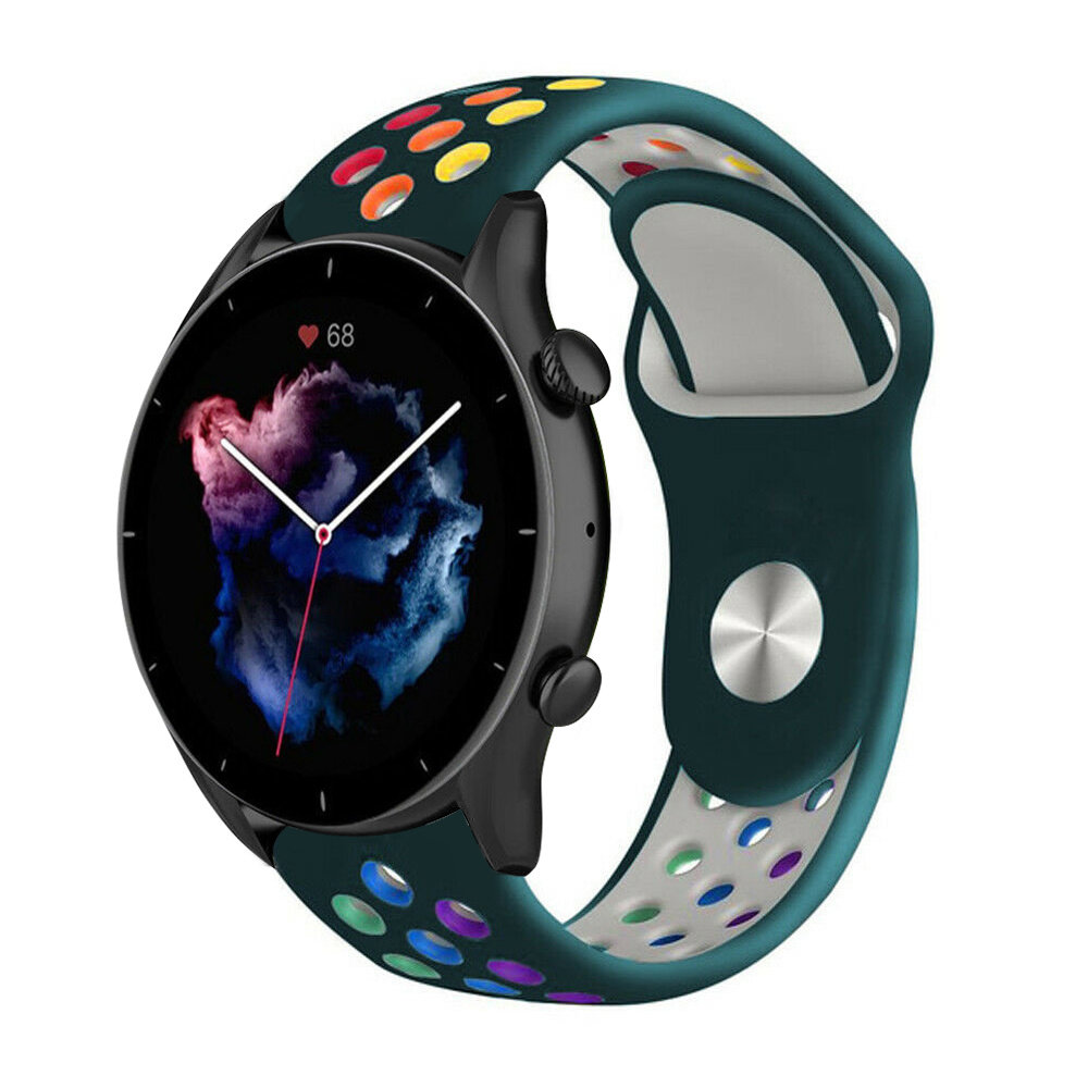 Strap-it® Strap-it Amazfit GTR 3 (Pro) sport band (dennengroen kleurrijk)