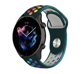 Strap-it® Amazfit GTR 3 (Pro) sport band (dennengroen kleurrijk)
