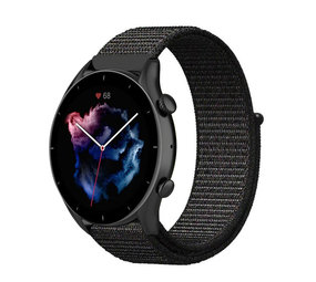 Strap-it® Amazfit GTR 3 (Pro) nylon band (zwart)