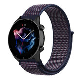 Strap-it® Amazfit GTR 3 (Pro) nylon band (paars-blauw)