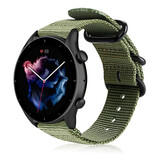 Strap-it® Amazfit GTR 3 (Pro) nylon gesp band (groen)