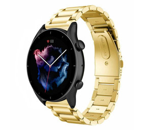 Strap-it® Amazfit GTR 3 (Pro) stalen band (goud)