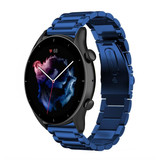 Strap-it® Amazfit GTR 3 (Pro) stalen band (blauw) Strap-it® Amazfit GTR 3 (Pro) stalen band (blauw)