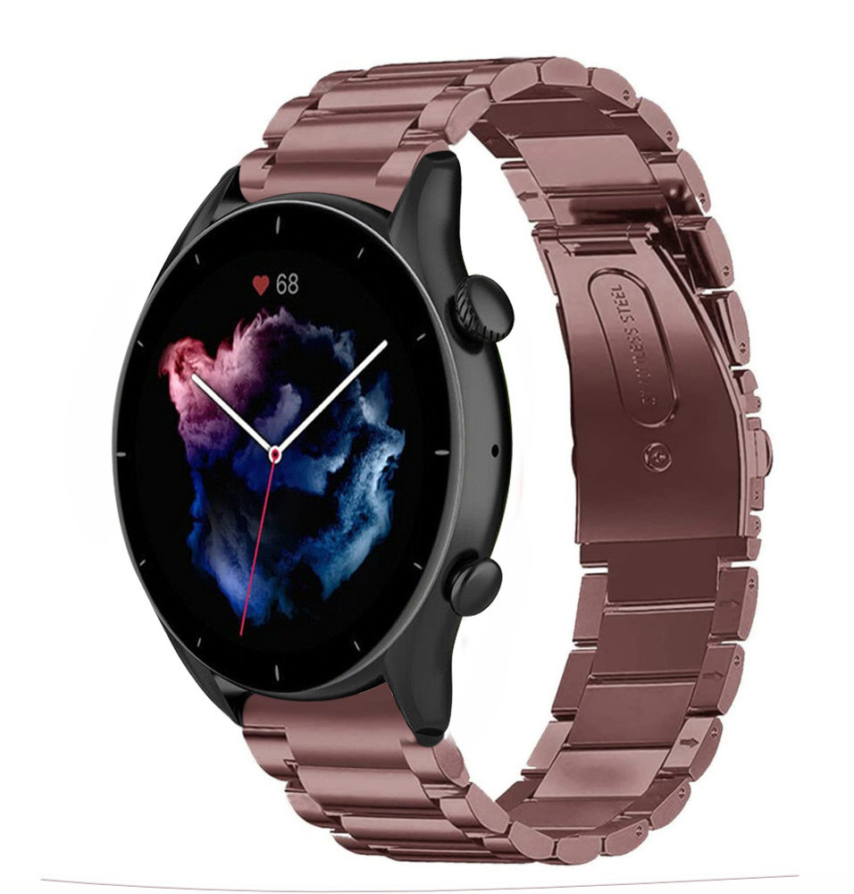 Strap-it® Strap-it Amazfit GTR 3 (Pro) stalen band (brons-goud) Strap-it® Strap-it Amazfit GTR 3 (Pro) stalen band (brons-goud)