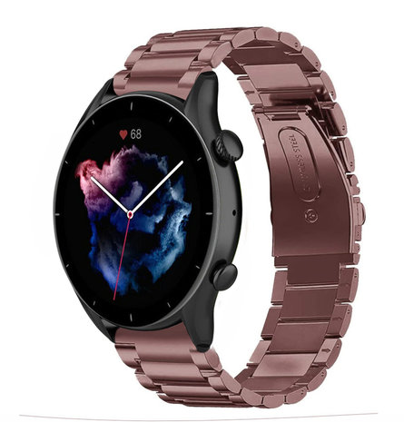 Strap-it® Strap-it Amazfit GTR 3 (Pro) stalen band (brons-goud) Strap-it® Strap-it Amazfit GTR 3 (Pro) stalen band (brons-goud)