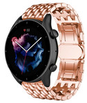 Strap-it® Strap-it Amazfit GTR 3 (Pro) stalen draak band (rosé goud)