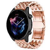 Strap-it® Amazfit GTR 3 (Pro) stalen draak band (rosé goud) Strap-it® Amazfit GTR 3 (Pro) stalen draak band (rosé goud)
