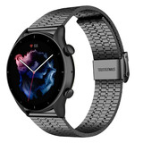 Strap-it® Amazfit GTR 3 (Pro) roestvrij stalen band (zwart) Strap-it® Amazfit GTR 3 (Pro) roestvrij stalen band (zwart)