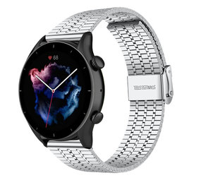 Strap-it® Amazfit GTR 3 (Pro) roestvrij stalen band (zilver) Strap-it® Amazfit GTR 3 (Pro) roestvrij stalen band (zilver)