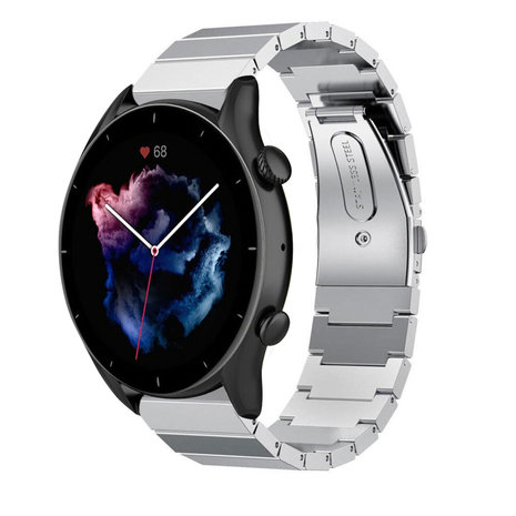 Strap-it® Strap-it Amazfit GTR 3 (Pro) metalen bandje (zilver)