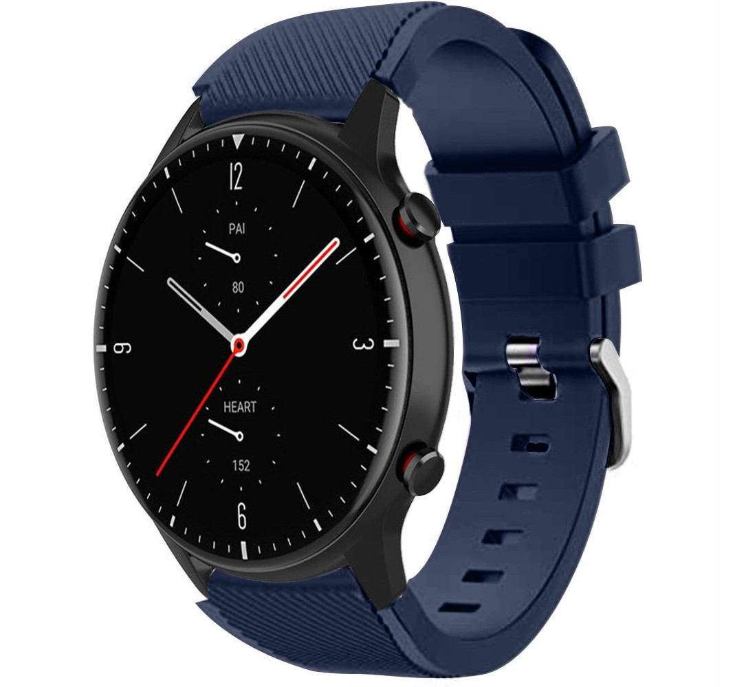 Strap-it® Strap-it Amazfit GTR 2 siliconen bandje (donkerblauw)