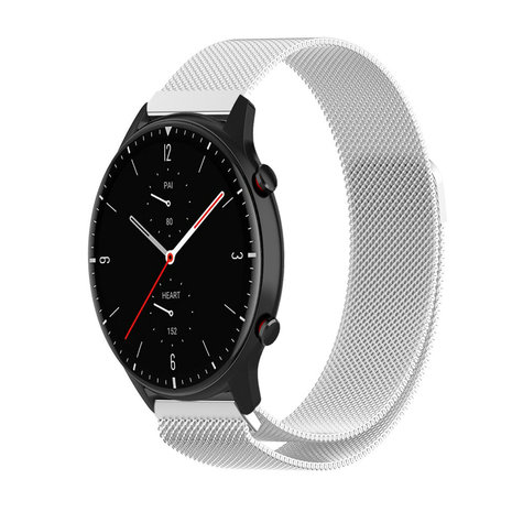 Strap-it® Strap-it Amazfit GTR 2 Milanese band (zilver)