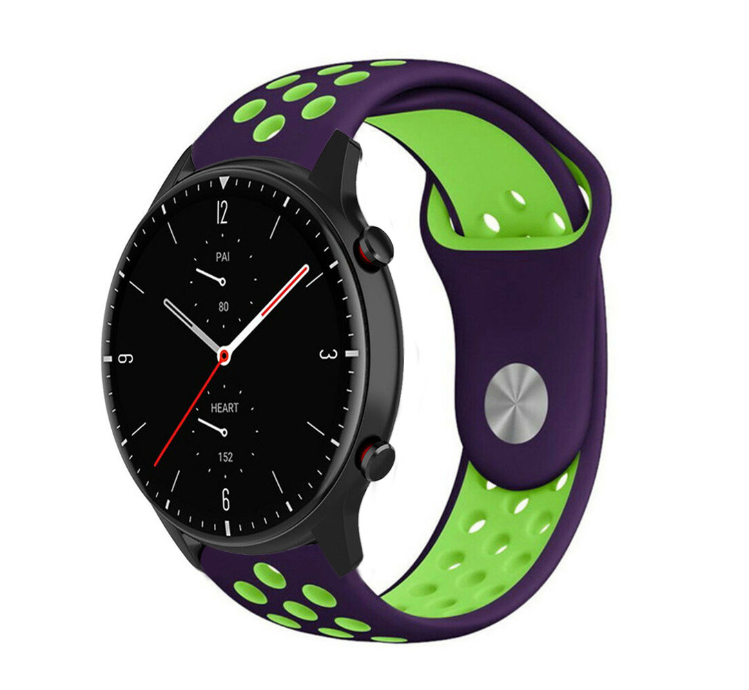 Strap-it® Strap-it Amazfit GTR 2 sport band (paars/groen)