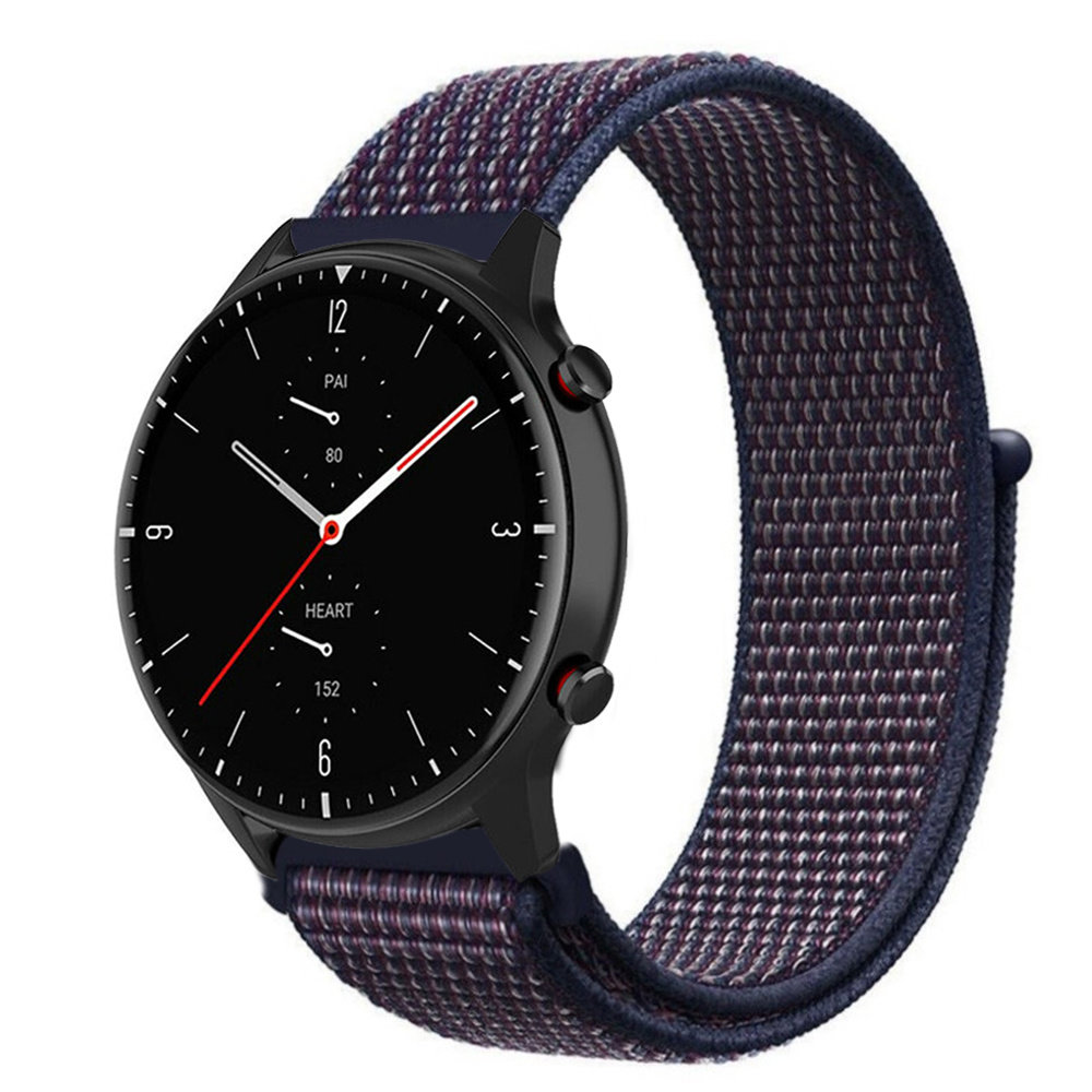 Strap-it® Strap-it Amazfit GTR 2 nylon band (paars-blauw) Strap-it® Strap-it Amazfit GTR 2 nylon band (paars-blauw)