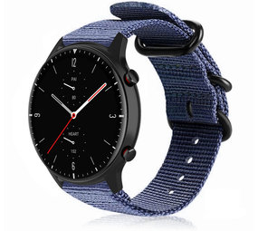 Strap-it® Amazfit GTR 2 nylon gesp band (blauw)