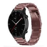 Strap-it® Amazfit GTR 2 stalen band (brons-goud) Strap-it® Amazfit GTR 2 stalen band (brons-goud)