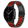 Strap-it® Strap-it Amazfit GTR 2 stalen band (zwart/rood) Strap-it® Strap-it Amazfit GTR 2 stalen band (zwart/rood)