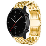 Strap-it® Amazfit GTR 2 stalen draak band (goud) Strap-it® Amazfit GTR 2 stalen draak band (goud)