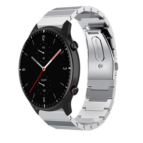 Strap-it® Strap-it Amazfit GTR 2 metalen bandje (zilver) Strap-it® Strap-it Amazfit GTR 2 metalen bandje (zilver)