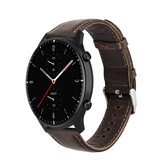 Strap-it® Amazfit GTR 2 leren band (donkerbruin)
