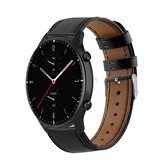 Strap-it® Amazfit GTR 2 leren band (strak-zwart)