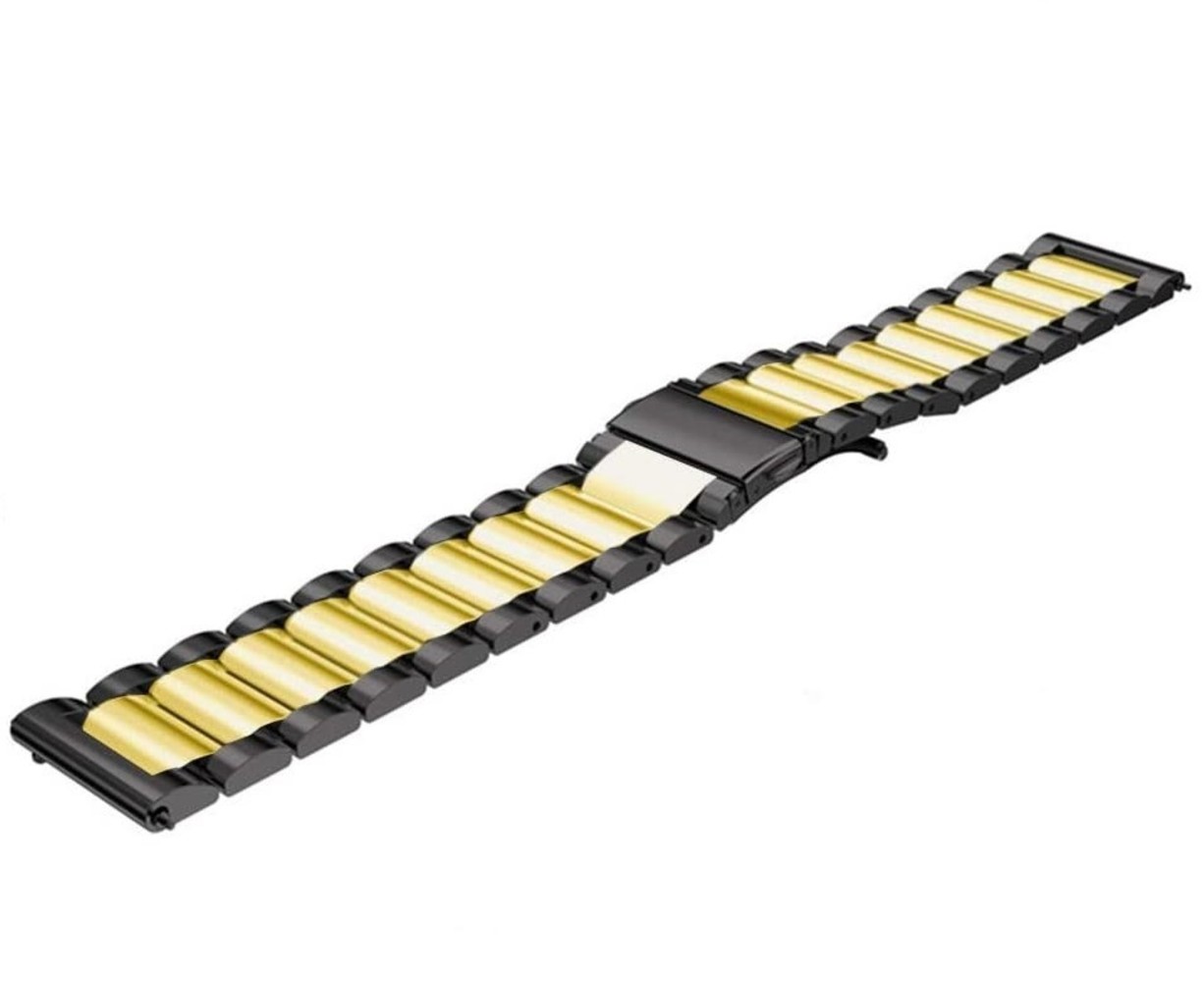 Strap-it® Strap-it Huawei Watch 3 (Pro) stalen band (zwart/goud)