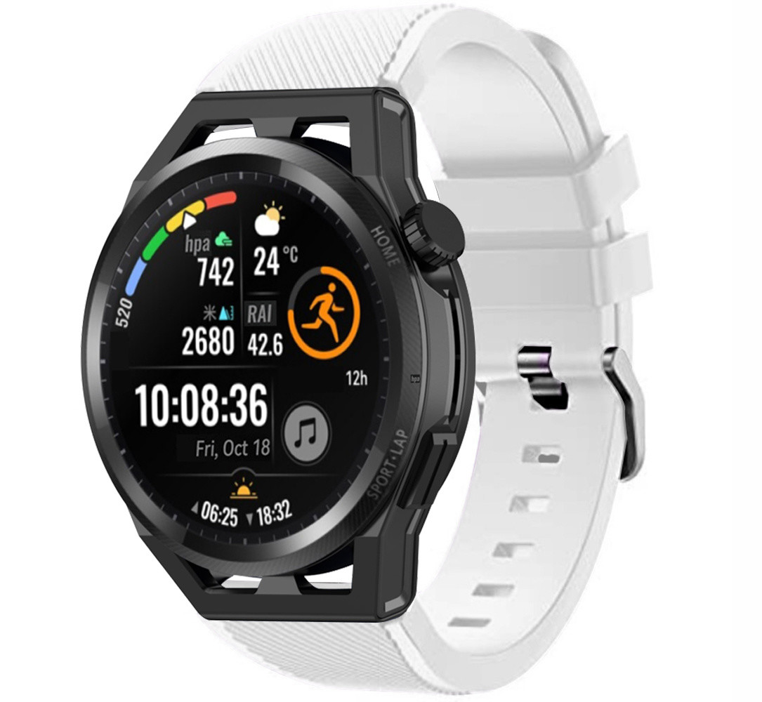 Strap-it® Strap-it Huawei Watch GT Runner siliconen bandje (wit)