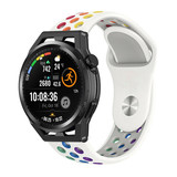 Strap-it® Huawei Watch GT Runner sport band (wit kleurrijk)
