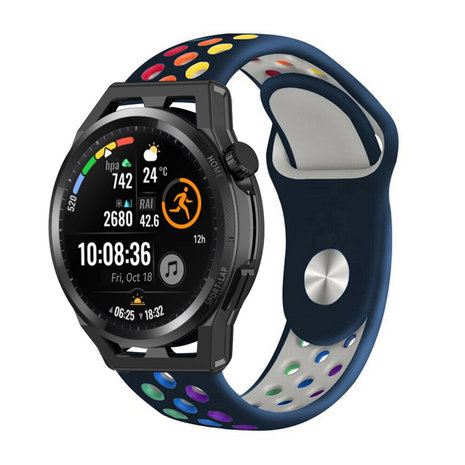 Strap-it® Strap-it Huawei Watch GT Runner sport band (donkerblauw kleurrijk)