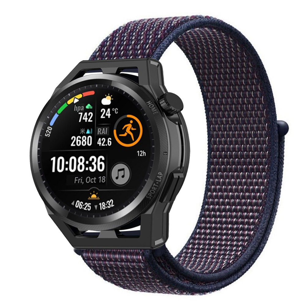 Strap-it® Strap-it Huawei Watch GT Runner nylon band (paars-blauw) Strap-it® Strap-it Huawei Watch GT Runner nylon band (paars-blauw)