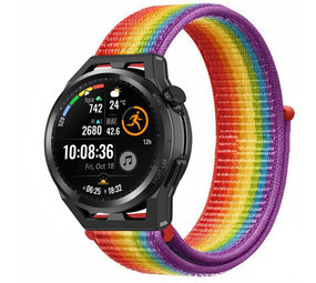 Strap-it® Huawei Watch GT Runner nylon band (regenboog)