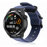 Strap-it® Huawei Watch GT Runner nylon gesp band (blauw)