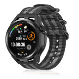 Strap-it® Huawei Watch GT Runner nylon gesp band (zwart/grijs)