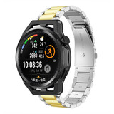 Strap-it® Huawei Watch GT Runner stalen band (zilver/goud) Strap-it® Huawei Watch GT Runner stalen band (zilver/goud)
