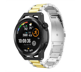 Strap-it® Huawei Watch GT Runner stalen band (zilver/goud)