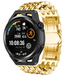 Strap-it® Strap-it Huawei Watch GT Runner stalen draak band (goud)