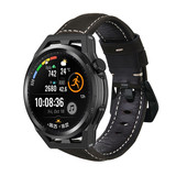 Strap-it® Huawei Watch GT Runner leren band (zwart)