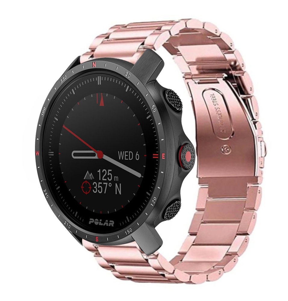 Strap-it® Strap-it Polar Grit X Pro stalen band (rosé pink) Strap-it® Strap-it Polar Grit X Pro stalen band (rosé pink)