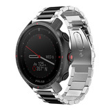 Strap-it® Polar Grit X Pro stalen band (zilver/zwart) Strap-it® Polar Grit X Pro stalen band (zilver/zwart)