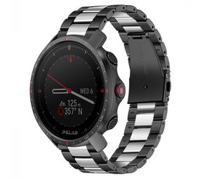 Strap-it® Polar Grit X Pro stalen band (zwart/zilver)