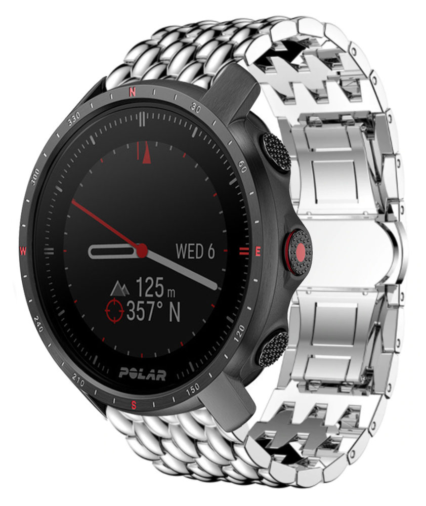 Strap-it® Strap-it Polar Grit X Pro stalen draak band (zilver)