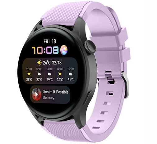 Strap-it® Strap-it Huawei Watch 3 (Pro) siliconen bandje (lila)