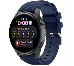 Strap-it® Huawei Watch 3 (Pro) siliconen bandje (donkerblauw)