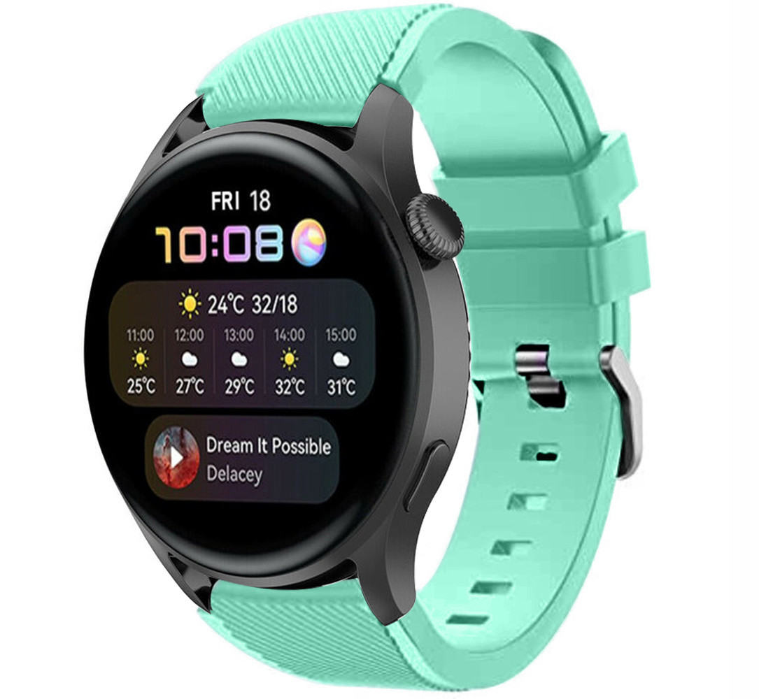 Strap-it® Strap-it Huawei Watch 3 (Pro) siliconen bandje (aqua)
