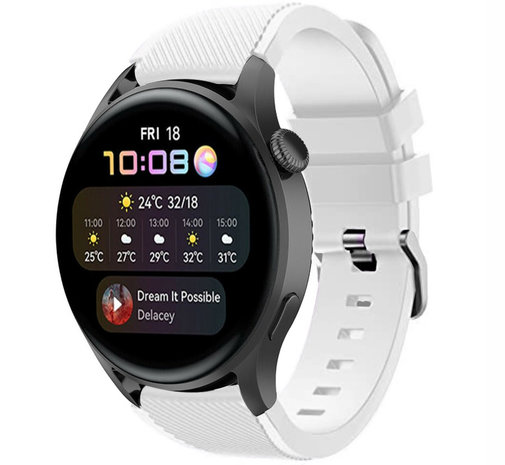 Strap-it® Strap-it Huawei Watch 3 (Pro) siliconen bandje (wit)