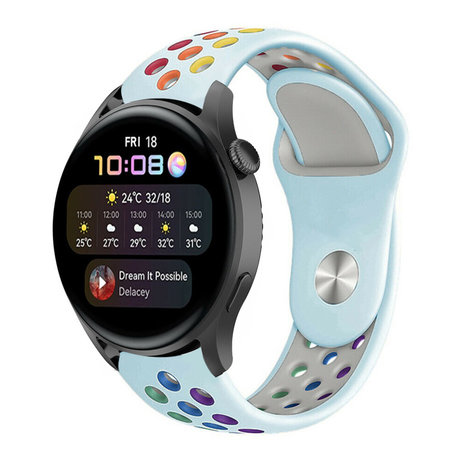 Strap-it® Strap-it Huawei Watch 3 (Pro) sport band (lichtblauw kleurrijk) Strap-it® Strap-it Huawei Watch 3 (Pro) sport band (lichtblauw kleurrijk)