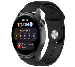Strap-it® Huawei Watch 3 (Pro) sport band (zwart)